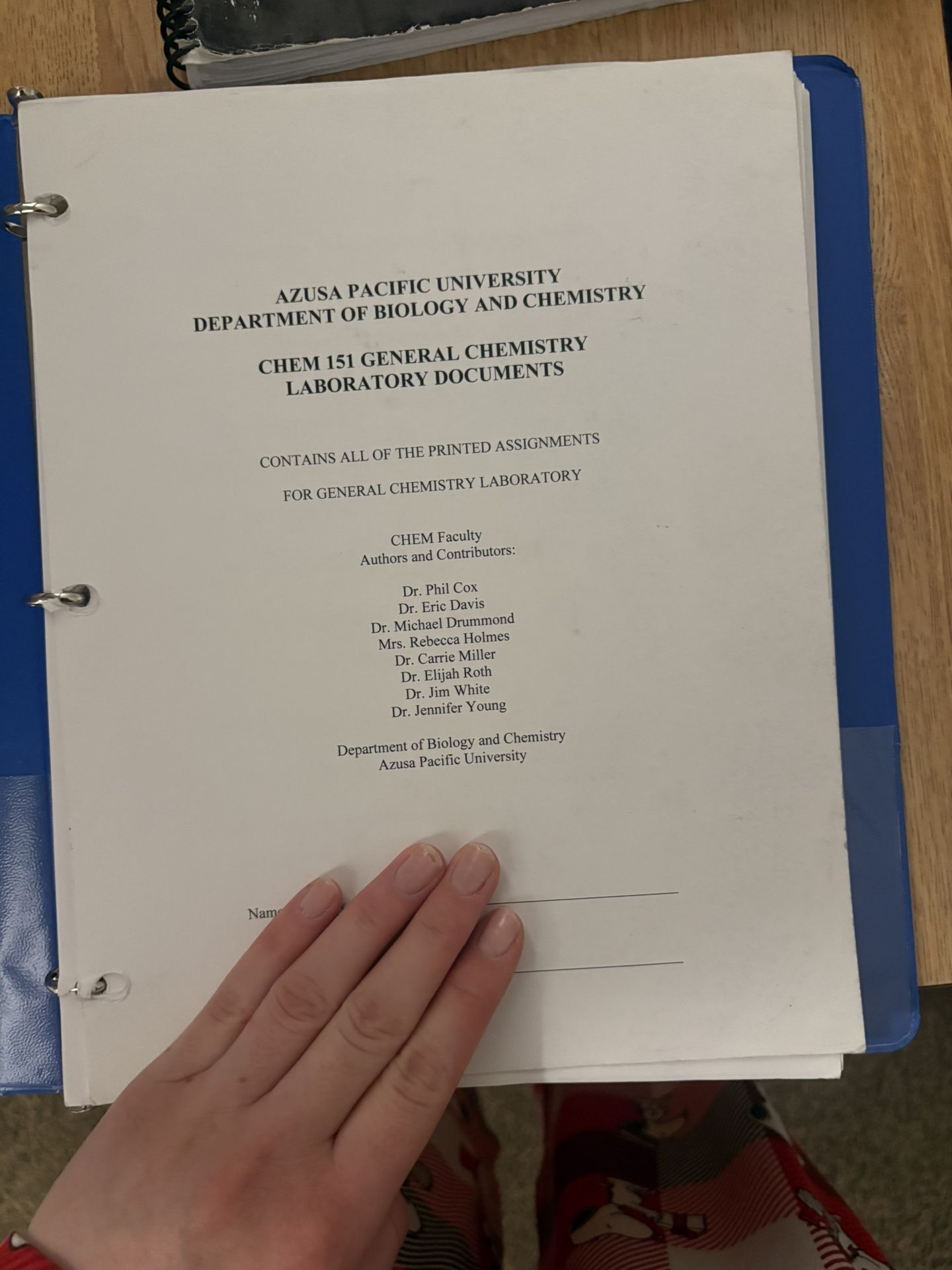 APU Chemistry 151 Lab Manual 