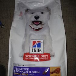 Hills Science Diet ~Sensitive Stomach & Skin~ Small Bites Adult Dog Food.