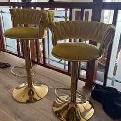 Yellow Adjustable Stools - Cool Look, Retro