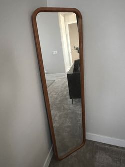 Wood Trim Floor Mirror 17.5 X 63