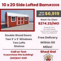 HUGE DISCOUNT! 10x20 Shed — Rent To Own $274/mo (No Credit Check)