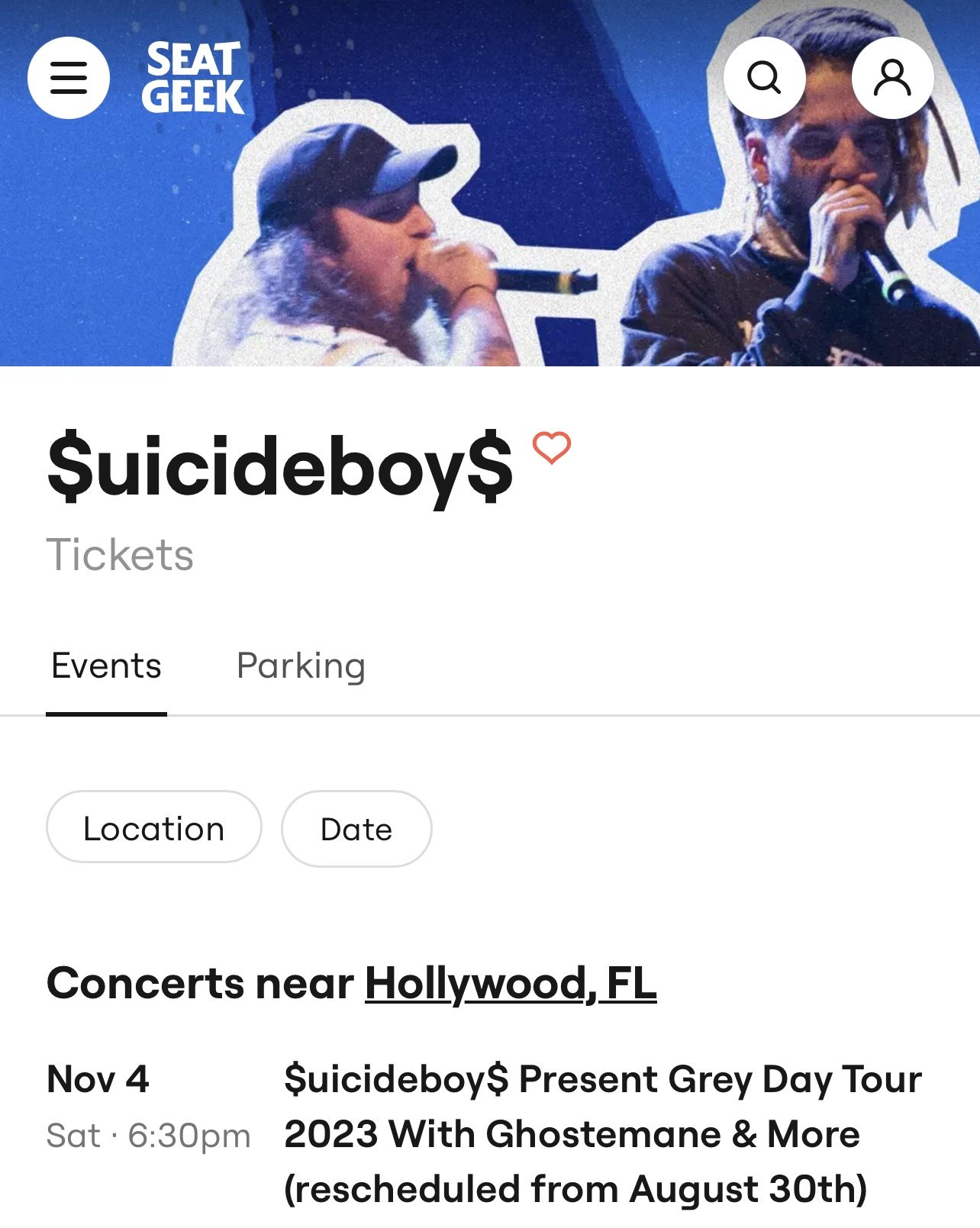 Suicideboys Three Tickets November 4th