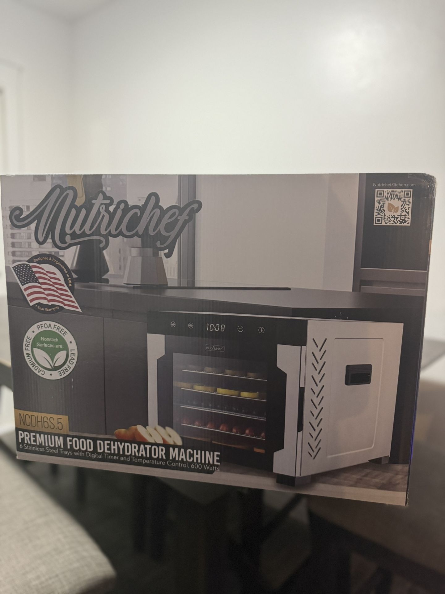 NutriChef Electric Countertop Food Dehydrator Machine - 600-Watt