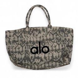 Alo Yoga black and white tie dye tote bag