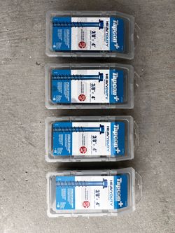 Tapcon+ Heavy Duty Concrete Screws 3/8" x 4" – 4 Boxes