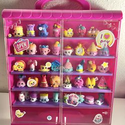 SHOPKINS Lot of 48 Figures With Display/ Carrying Case