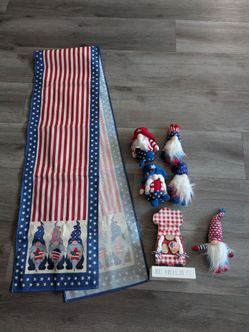 Patriotic gnome decor