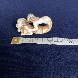 Japanese double mermaids netsuke