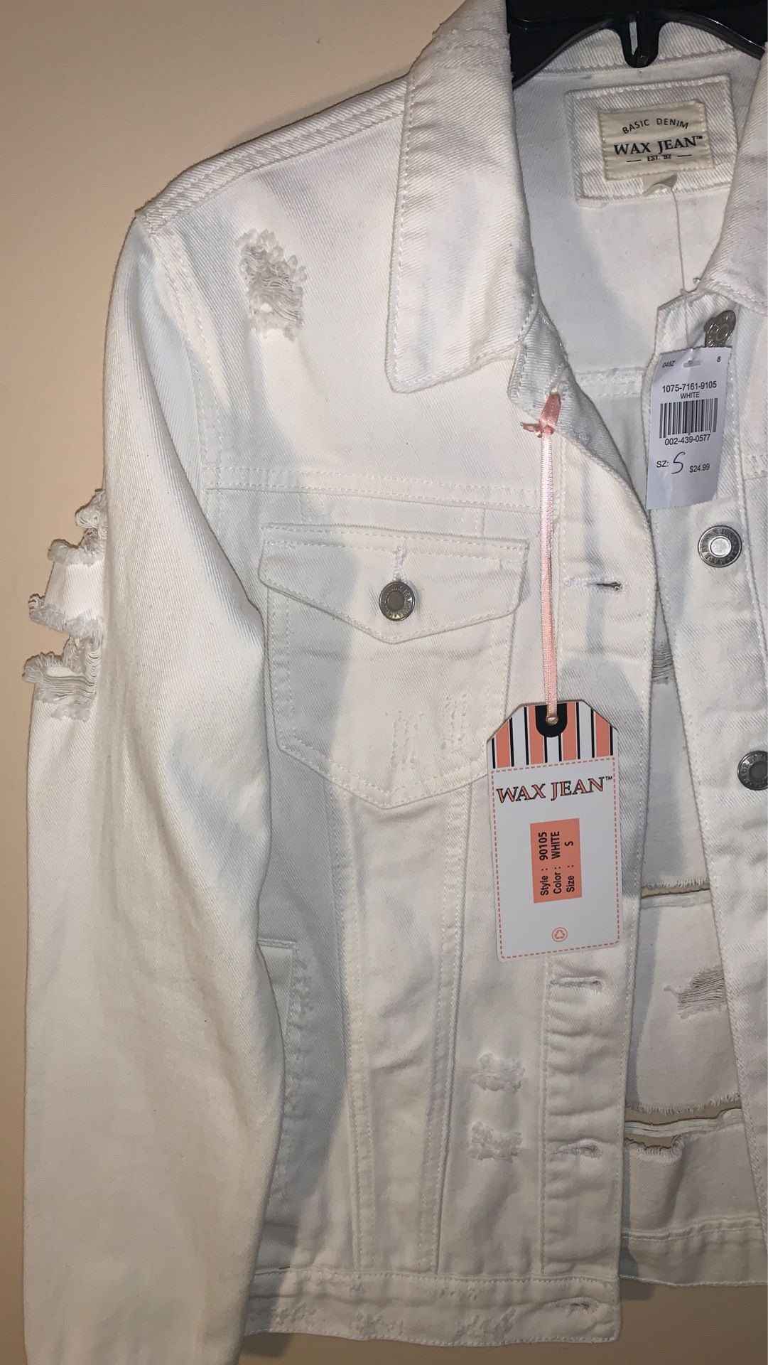 White Distressed Denim Jacket
