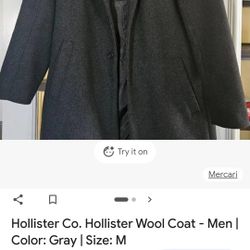 Hollister Co. Coat Mens Gray Médium Like New $20.00 Good Condition 