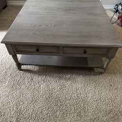 Lift Top Coffee Table with Storage - Gray - Modern