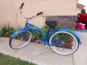 Adult blue cruiser bike