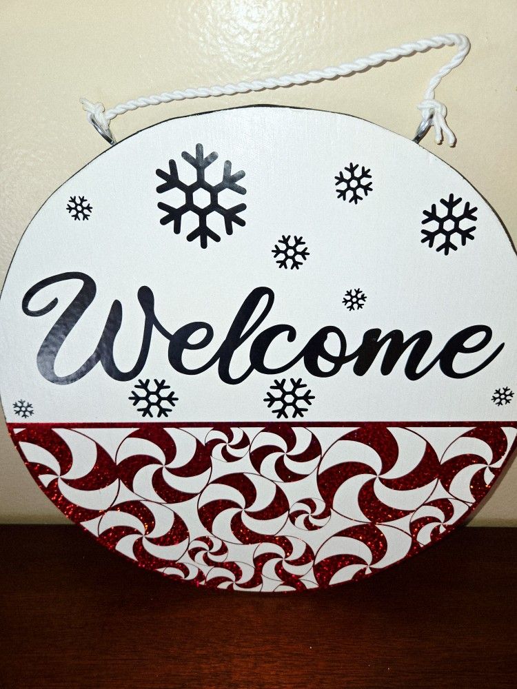 Handmade 12” Wooden Holiday Welcome Door Hangers – Ready for Winter & Holiday Decorating!
