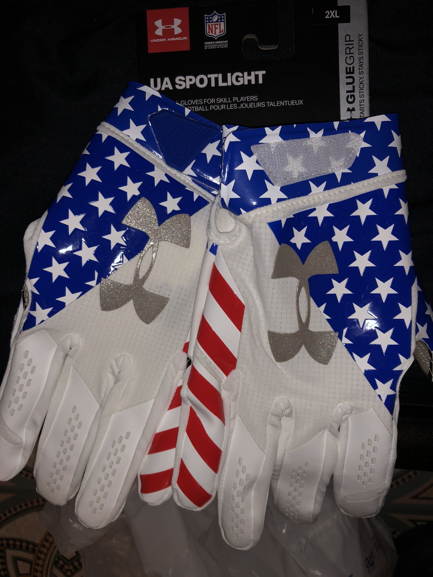 UA football gloves obj style USA elite style