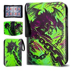 Protective Trading Card Albums - 4 Pocket Double Sided Collection Binder for 400 Cards, Durable Scratch-Resistant PU Cover, Sleeves for 3 Ring Binder,