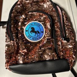 Girl Justice Pink Mini Backpack bag.