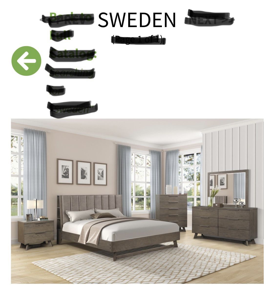 New King size 5 piece bedroom set