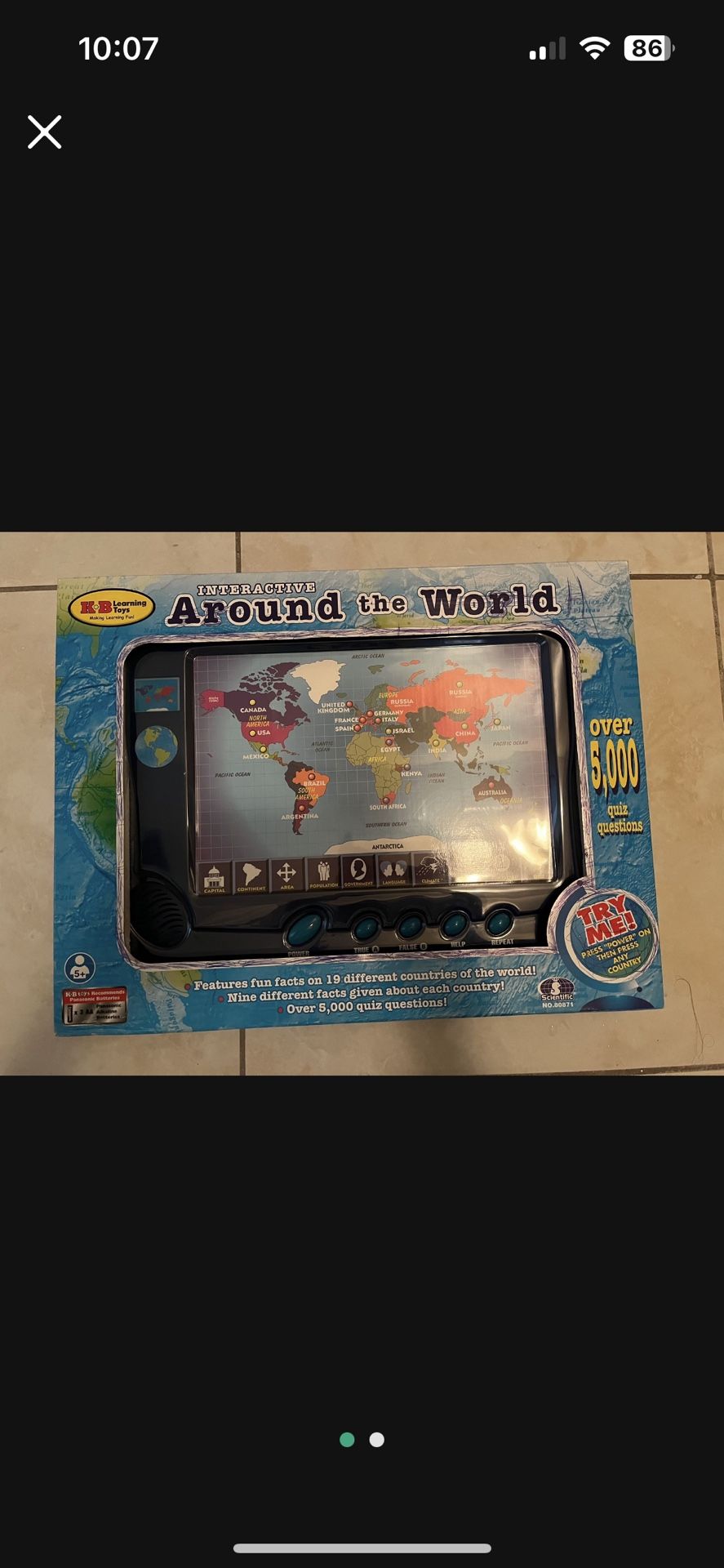 Interactive Around the World Scientific Toy