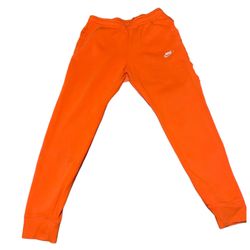 Orange Nike Fleece Sweat Pants 
