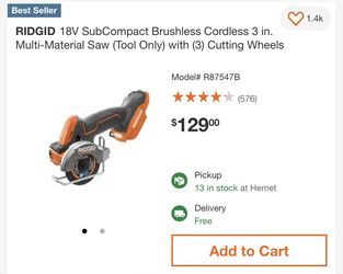Rigid Brushless Cordless Saw