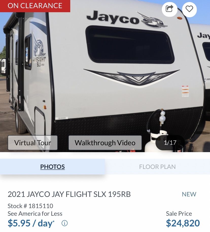2021 Jayco JAYFLIGHT RB195
