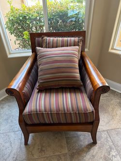 Accent Chair, Wood Frame Upholstered Accent Chair