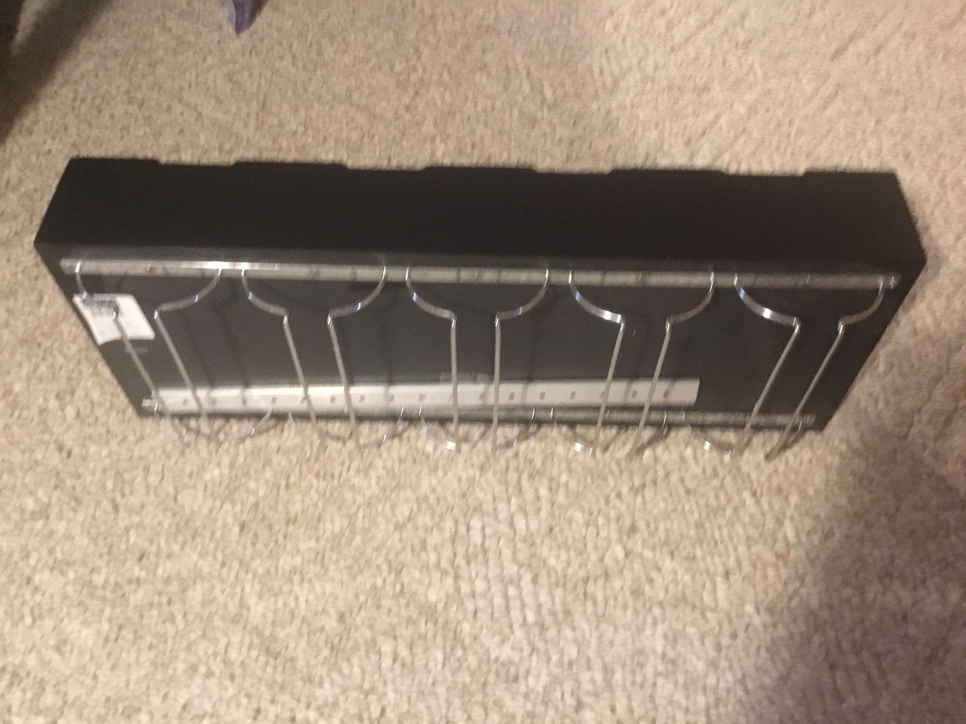 Black Floating Shelf With Under mount Wine Rack