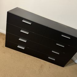 $200 8 Drawer Black Dresser 