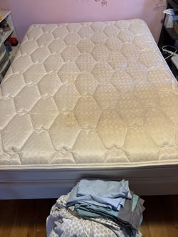Full Size Mattress, Frame and Accessories See On The Bed