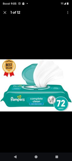 5Pack Pampers Complete Clean Baby Wipes 72 Count