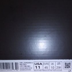 BRAND NEW SZ 11... TOP 3 JORDAN 5