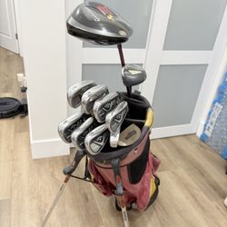 Golf Club Complete Set w/Callaway Bag - Taylormade and Callaway - Driver, 5H, 3i and 4i, 6-PW, Putter