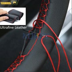Steering Wheel Cover (Microfiber leather)Hand Sewing DIY Car Steering. We have different colors and sizes 🔥$19🔥only . 