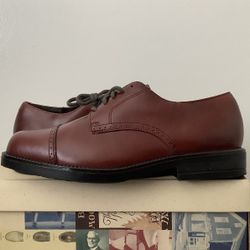 Mens Size US 7.5 Medium - Nunn Bush Brown Cap Toe 83767-51 Leather Derby (Oxford) Dress Shoes **Located In Agoura Hills**