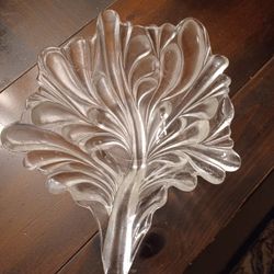 Beautiful Leaf Shaped Glass Bowl