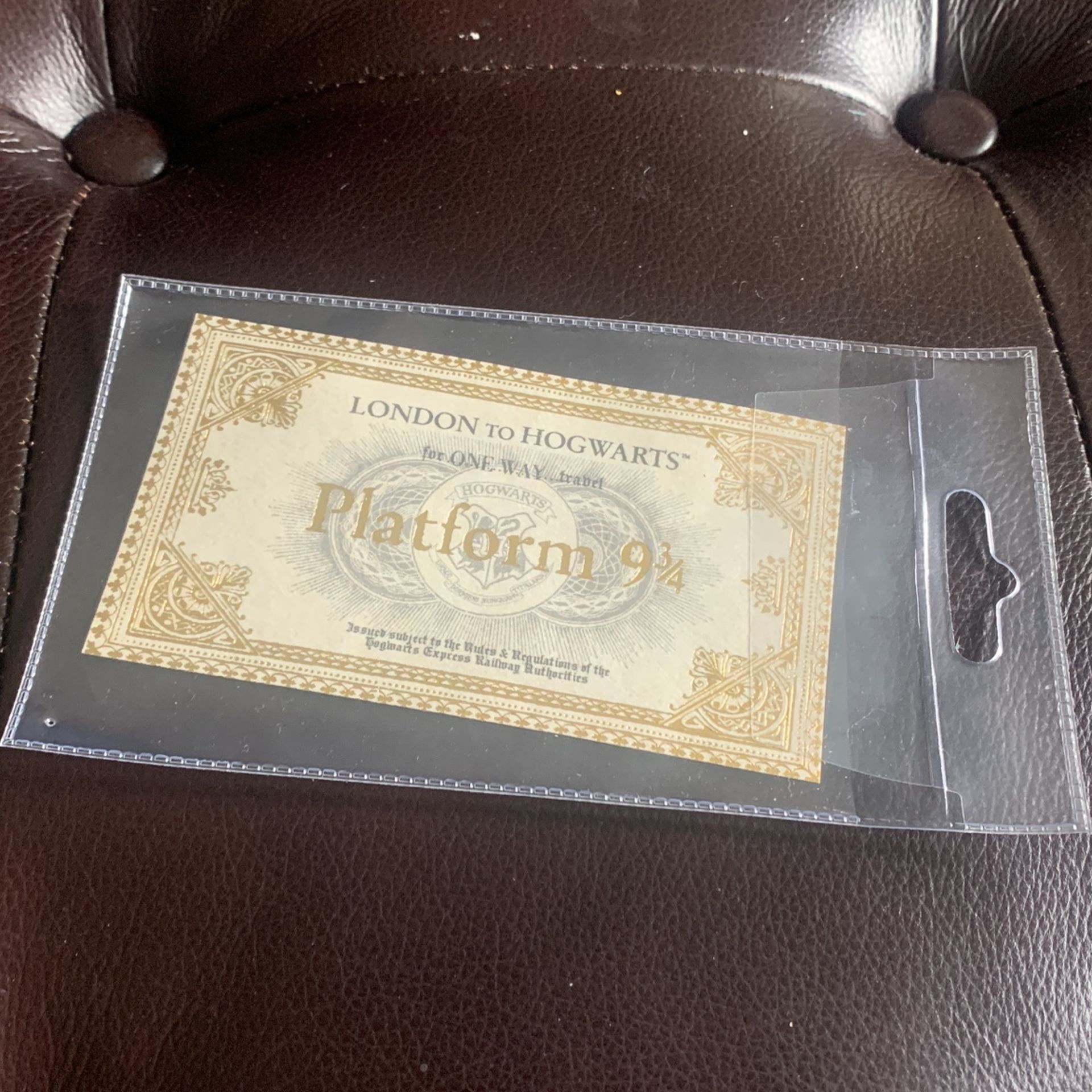Harry Potter Platform 9 3/4 Ticket To Hogwarts