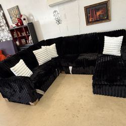 Modern Black Sectional Sofá 