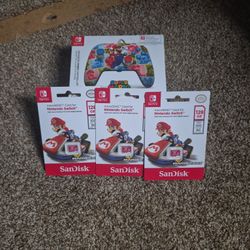 Sd Cards And Wire Controller For Nintendo Switch 
