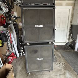 Crate 4x12 Cabinet Speakers. With Power Amp