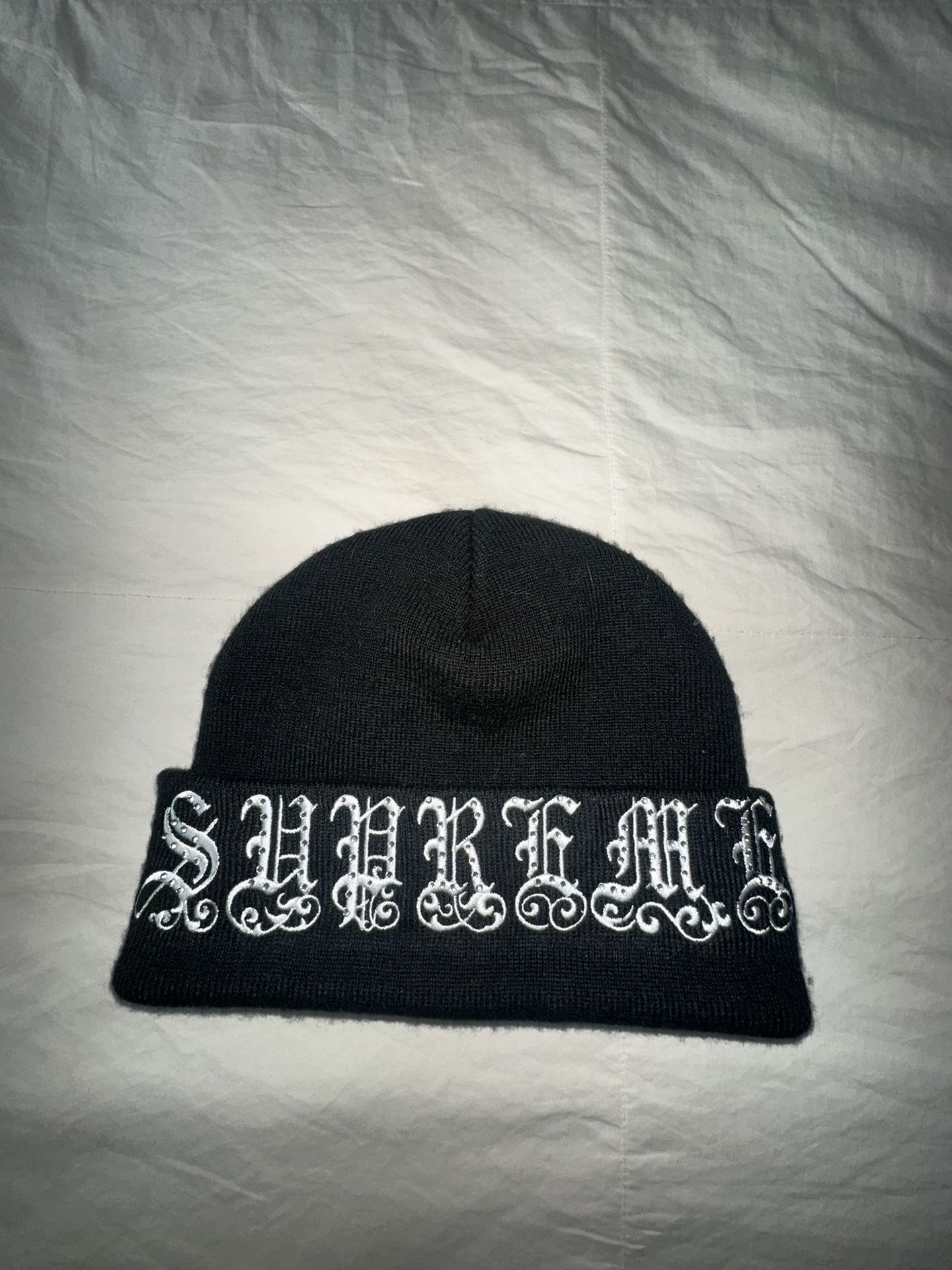 Supreme Old English Rhinestone Beanie