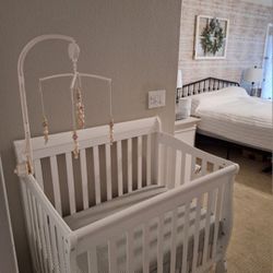White Wood Crib 