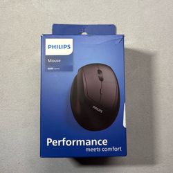 PHILIPS Ergonomic Mouse Vertical Mouse with 800/1200/1600 Adjustable DPI, 6 Silent Buttons Design for S/M Hands, Auto Power Saving, Light Weight, 2.4G