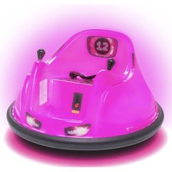 Flybar 6V Pink Glow Bumper Car for Kids
