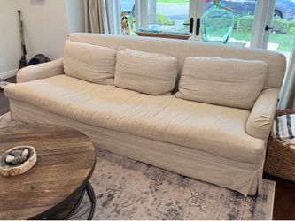 9’ Restoration Hardware Linen Couch