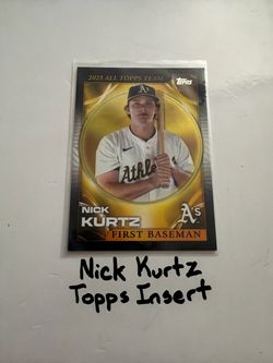 Nick Kurtz Oakland A’s 1st Baseman Topps Short Print Insert Card.