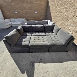 🛋 Thomasville Tisdale Modular Sectional Dark Gray with Storage Ottoman 🚚💨 - FREE DELIVERY