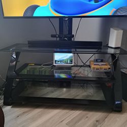 Tempered Glass Coffee Table, 2 END Tables, And  TV Stand With Mout