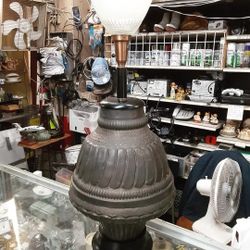 Mid-century Brass Torchiere Table Lamp Glass Diffuser