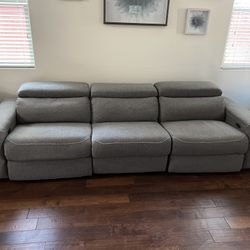 Ashley Furniture Grey Power Reclining Couch