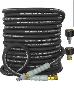 Navoheven 3/8" ID 4800PSI Pressure Washer Hose 50FT, Steel Wire Braided Pressure Hose
Kink Resistant, NonMarking Power Washer Hose with 3/8" Swivel Qu